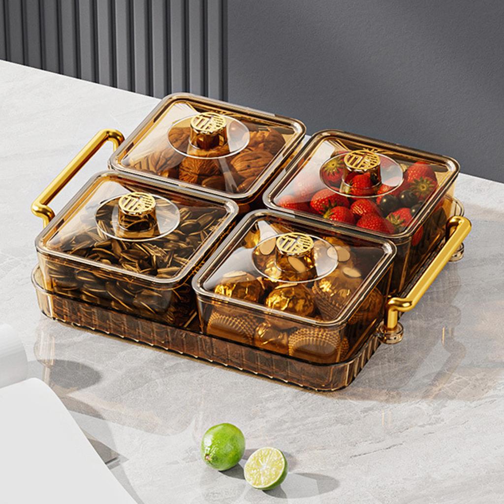 Divided Snack Serving Bowl Tray Dish Platter Appetizer Dessert Tray for Holiday Desktop Durable Multifunctional Accessory