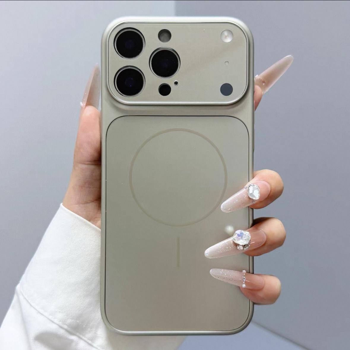 Apple 17 ProMax Full-Coverage Anti-Fall Solid Color Lens Case 17