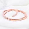 Double Line 14Kgp Rose Gold Fashion Curve Bangle Bracelet