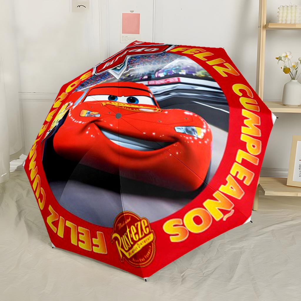 Lightning Mcqueen Renngeist Tragbarer Automatischer Regenschirm Kompakt 8-Rippen Leicht Leicht Ganzjahres-Reise-Outdoor-Zubehör