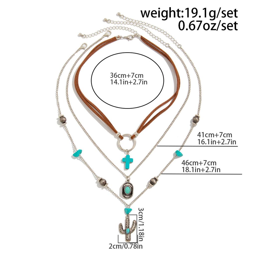 Ethnic Style Women Leaf Choker Woven Rope Leather Tassel Turquoise Stone Pendant Necklace Feather Retro Bohemian Necklaces