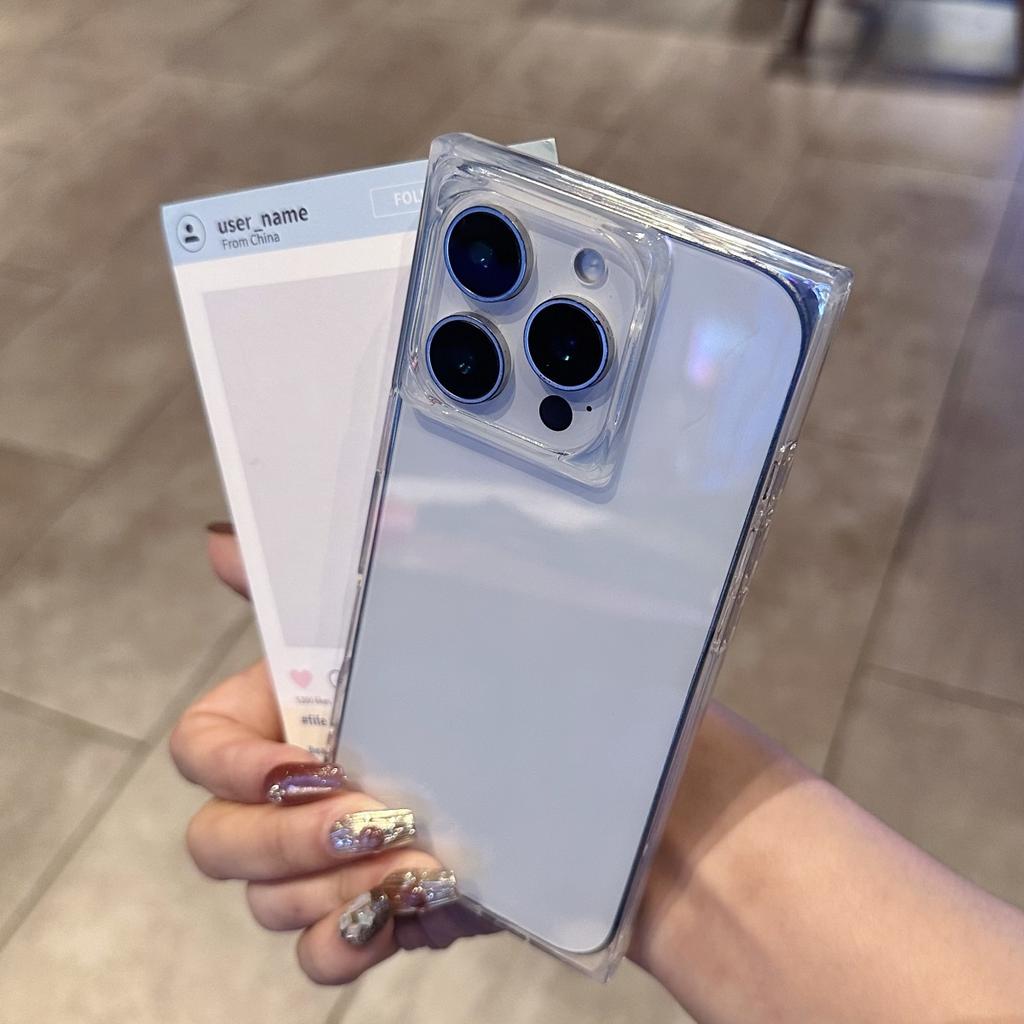 Luksusowe Kwadratowe Miękkie Silikonowe Etui Przezroczyste Odporne na Wstrząsy Dla iPhone 16 15 14 Plus 13 12 11 Pro Max Kryształowa Kostka Lodu Zbroja Pokrowiec