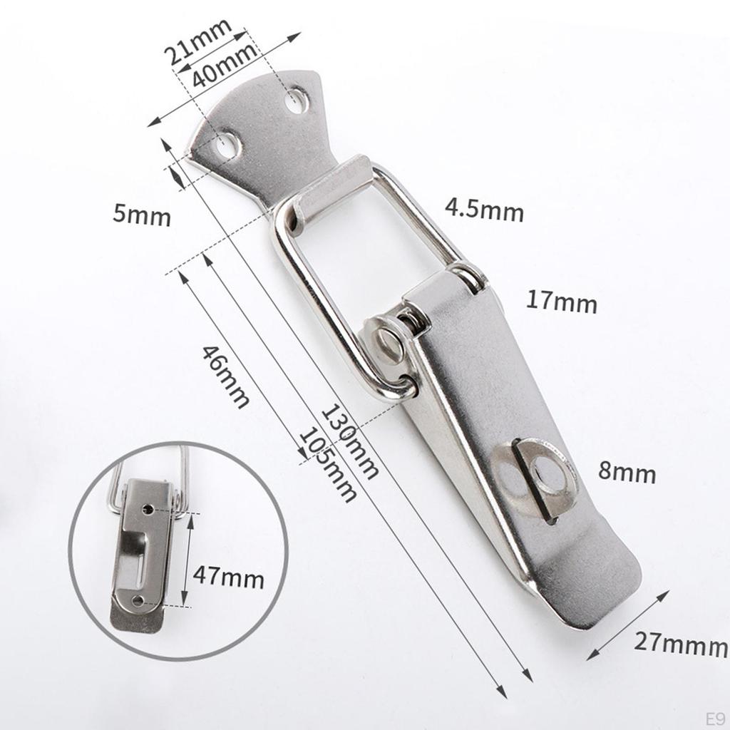 4 Pcs Spring Toggle Latch Installation Mini Stainless Steel Household Case Box Wooden