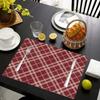 4 PCS Scottish Retro Checkered Placemats Kitchen Restaurant Waterproof Anti Slip Tableware Mats Home