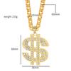 Full of Rheinstone Hip Hop Golden Dollar Sign Pendant Necklace Men Women Punk Fashion Rock Rap Jewelry Gift