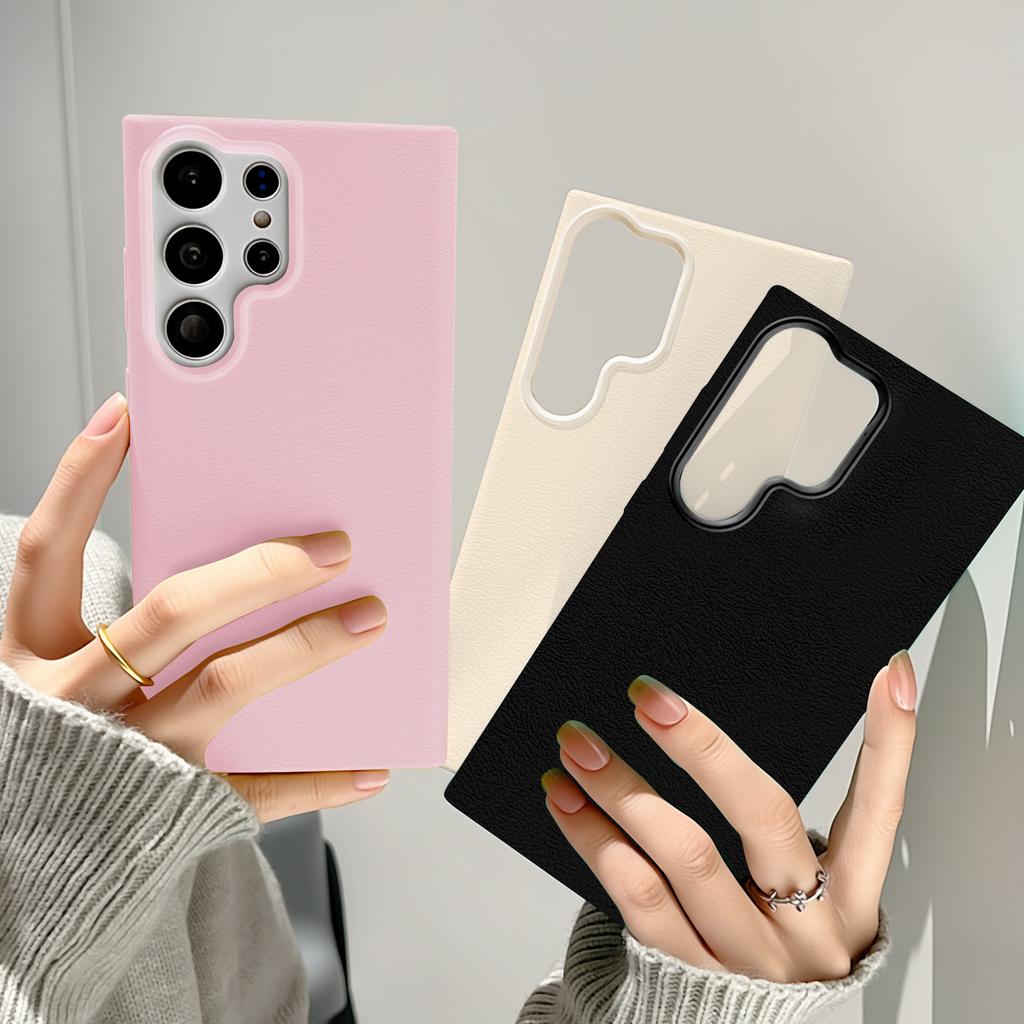 Matte Leather Texture TPU Phone Case For Samsung S25 Ultra A56 5G A16 A17 A55 A36 A53 A35 A34 A06 A07 A26 A05S S24 FE S23 Cover