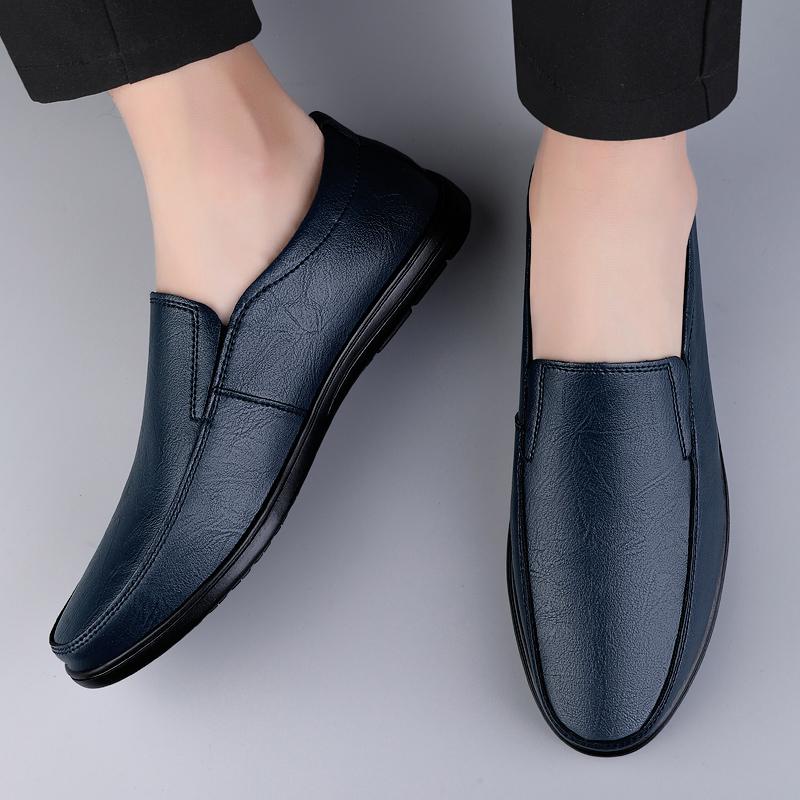 Fashion Wedding Slip On Flats Pointed Toes Shoes Casual Genuine Leather Men's Loafers Versatile Business Footwear Elegantes Dress Shoes