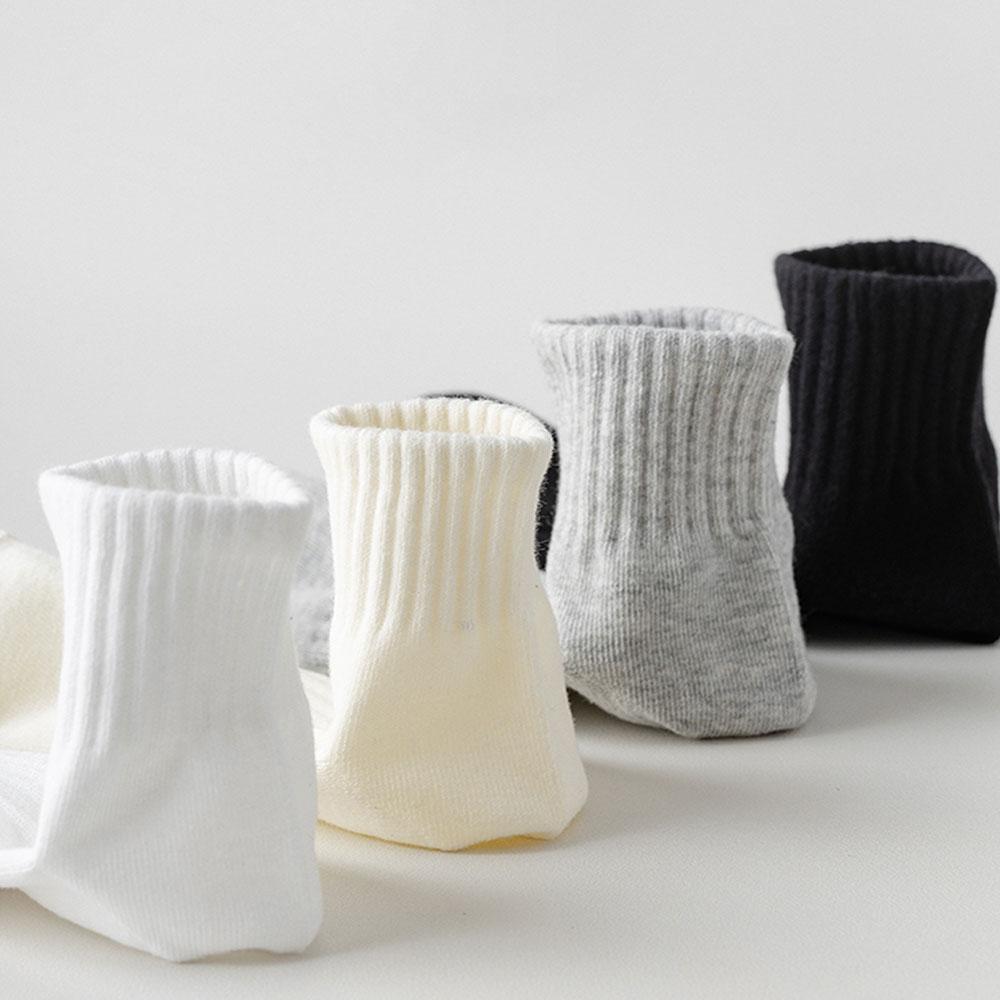 5 Paar Damen weiße Socken aus Baumwolle, rutschfeste Sportsocken, Y2k, Harajuku, Lolita, kurze Socken, Set