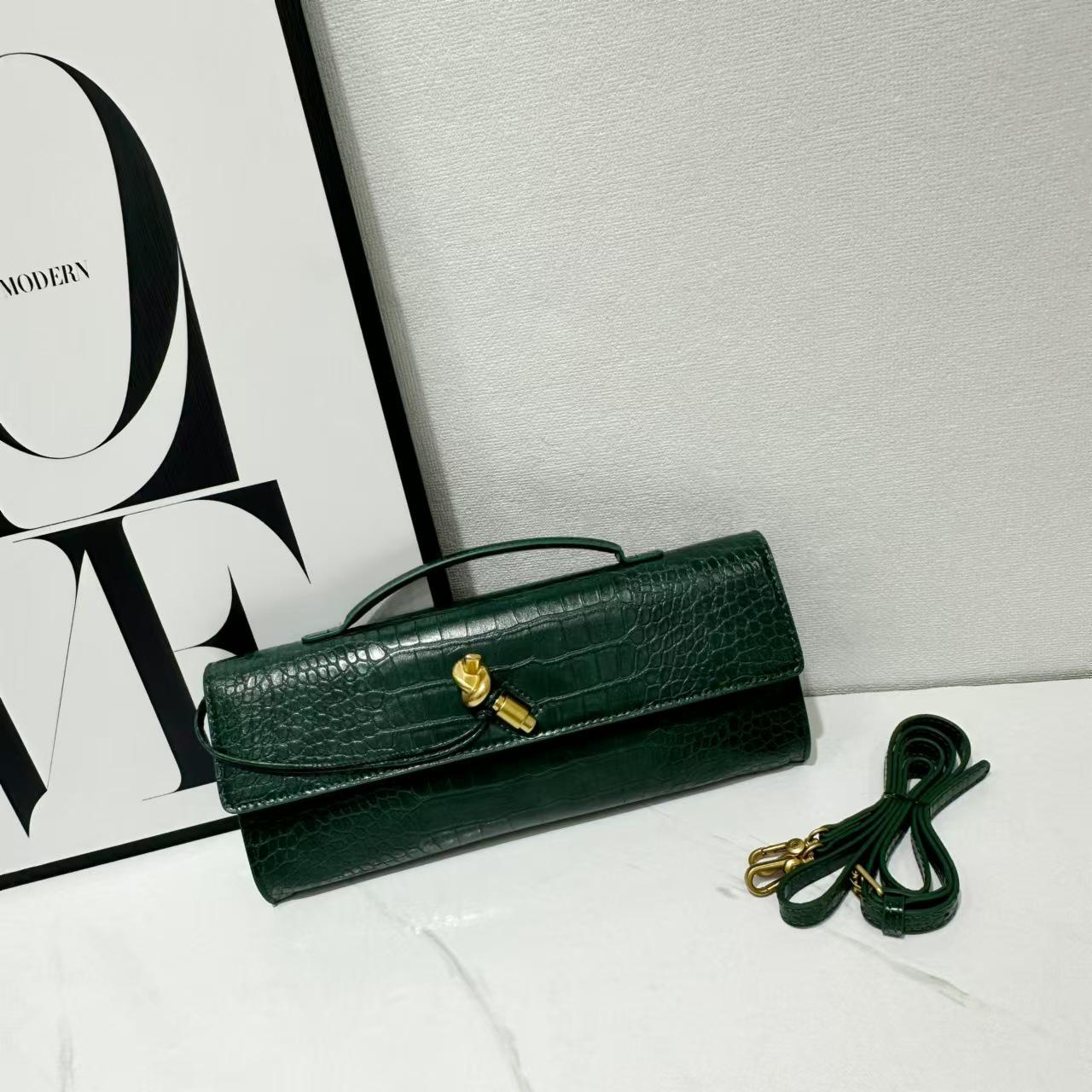 

Елегантна плетена вручну вечірня сумка-багет з металевим замком - Жіночий клатч на плече або під пахву Upgraded Gift Box