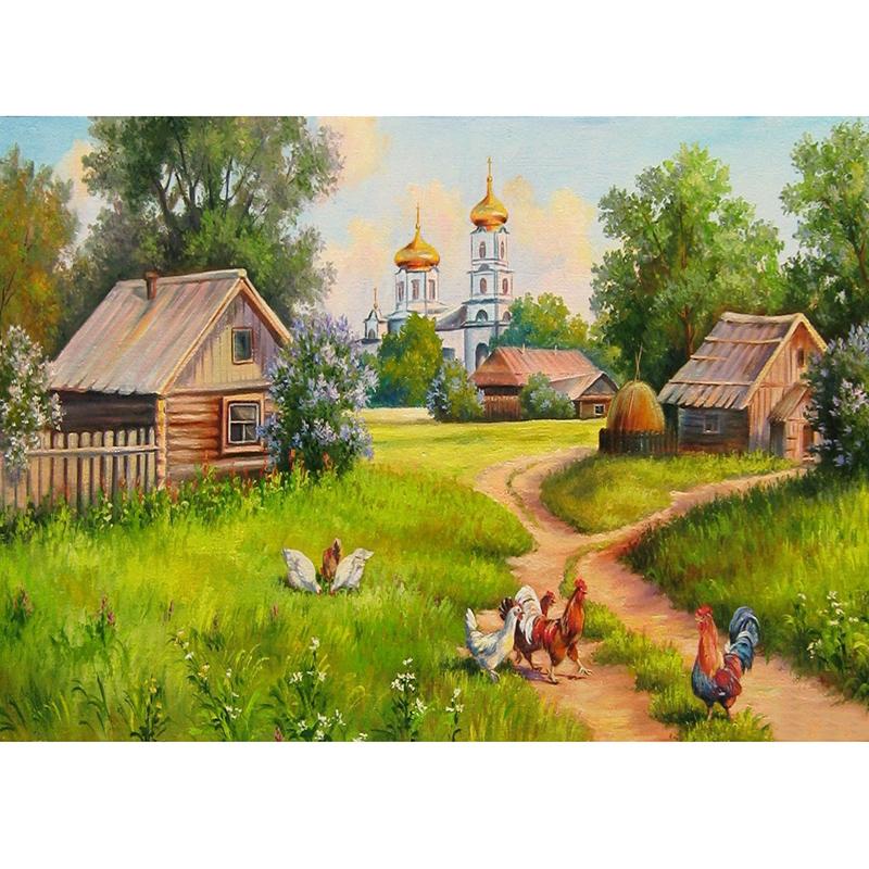 DIY 5D Diamond Painting Kit Full Round Scenery Diamond Embroidery Autumn Cross Stitch Tree Mosaic Crafts Home Decoration