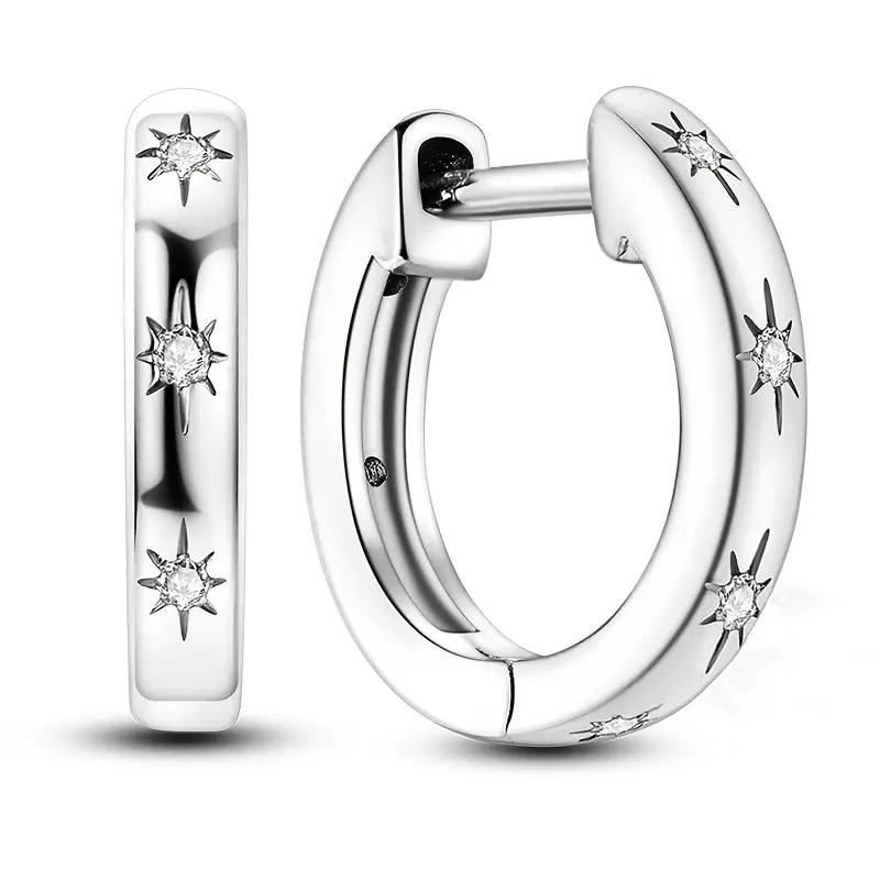 

European and American High end Exquisite Star Earrings, Women s Micro Inlaid Zircon, Daily Fashion, Niche Fashion Accessories