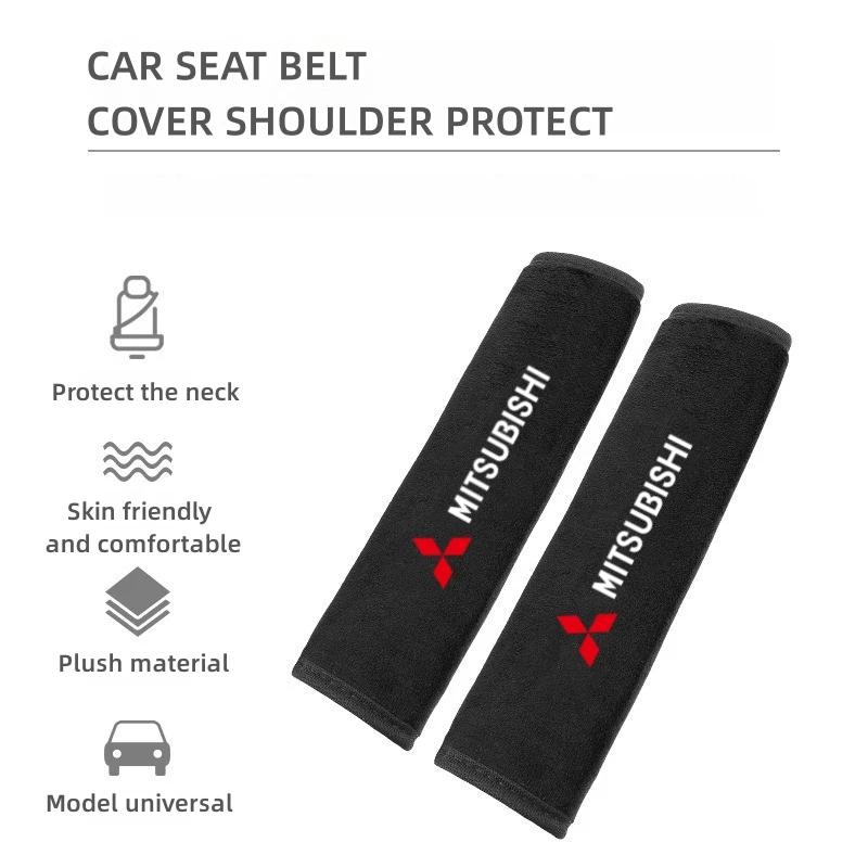 

2Pcs/Set Car Styling Seat Belt Pad For Mitsubishi Lancer Asx Outlander Pajero l200 Galant Seat belt Cover Car Accessories