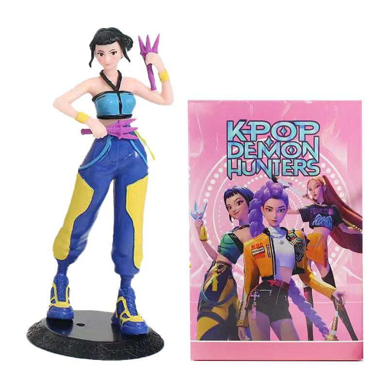 18cm Kpop Demon Hunters Figure Toy Cartoon Rumi/Mira/Zoey Action Figure PVC Desktop Decoration Model Doll Toy Fans Gift