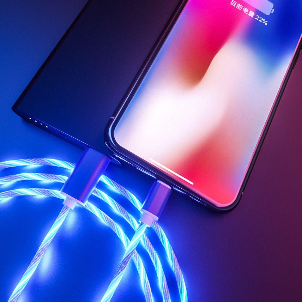 Micro USB Type C Luminous Type C Data Cord Charge Wire Mobile Phone Charging Cables Glowing Cable
