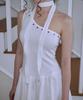 ROSEFRANTZ Studded Unbalance Mini Dress [Ivory]