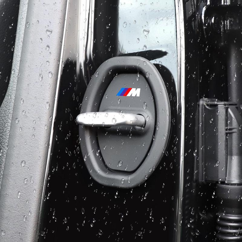 4pcs M LOGO Car Door Lock Cover Silicone Protector Auto Accessory for BMW E38 E39 E46 E53 E60 E61 E64 X7 X3 X4 X5 X6 3 4 5 6 7 Series Z4 M M3 M5 M6