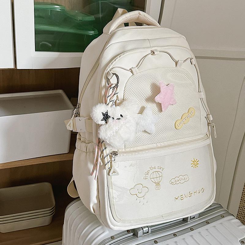 Japanese ins Academy Wind Contrast Color Large Capacity Fresh Girl Backpack Lightweight Versatile Junior High School Backpack