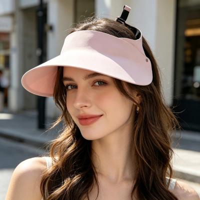Sun Hat Wide Brim Empty Top Design Summer Beach Hat Sun Protection Thin Fabric Outdoor Sport Hat Headwear