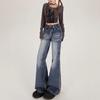 Women's 2025 High-Waist Retro Micro-Flared Jeans for Autumn/Winter – Loose American High-Street Style.