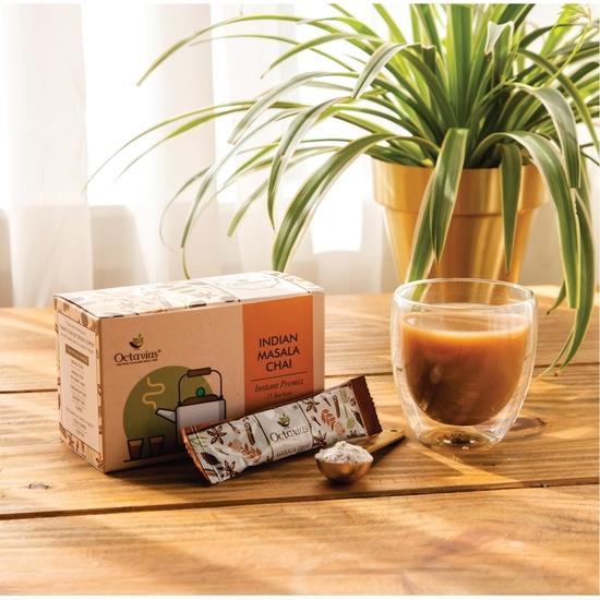 Octavius | Masala Indian (Fara zahar adaugat) Ceai Premix - 15 Pliculețe | Conținut Scăzut de Zahăr | Amestec de Ceai Gata Făcut | Ceai Gata | Premix de Ceai | 15 Pliculețe