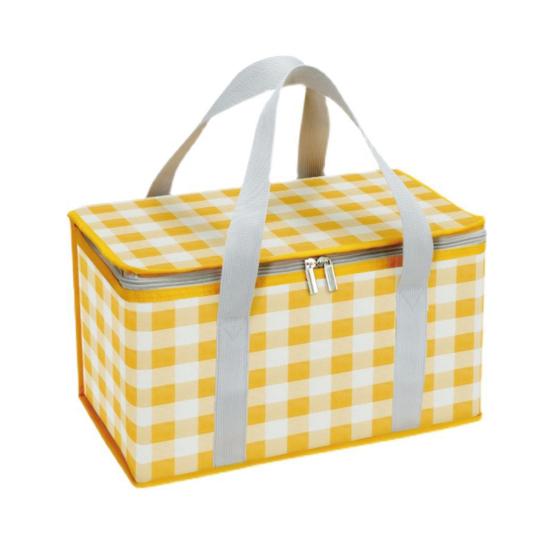 Picnic Bag Waterproof Insulated Cooler with Thick Aluminum Lining Wear-Resistant Oxford Cloth Mat Foldable Seating Pad for Outdoor Camping Beach