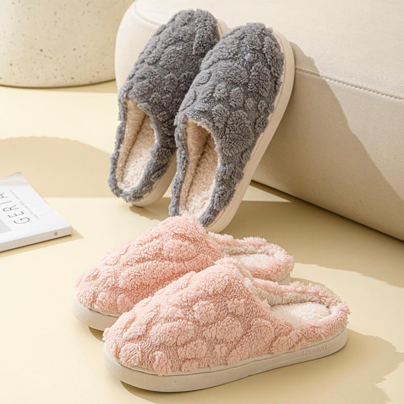 Mao Mao cotton slippers autumn and winter home indoor warm thick sole wear-resistant versatile couple shoes