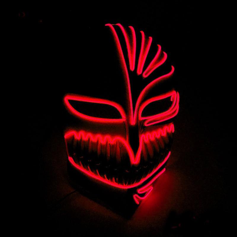 Halloween Grim Reaper Mask Multicolor LED Light Up Scary Ghost Face Adult Party Cosplay