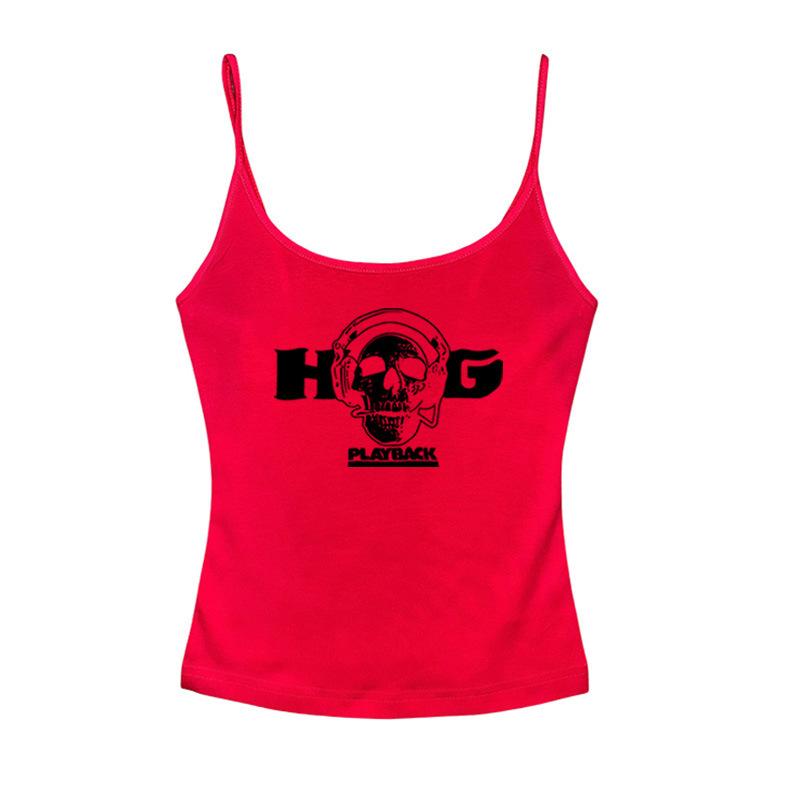 YK Millennium Style Fashion Letter Printed Suspender Vest Spring and Summer New Simple Single Wear Short T-Shirt Inside