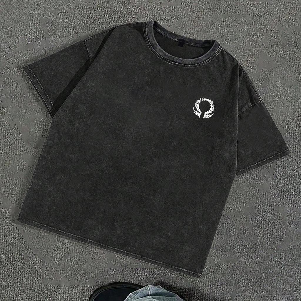 Pánské tričko s potiskem Unisex Bavlněné Oversized Tričko Krátký rukáv Vintage Streetwear Ležérní Tričko Top