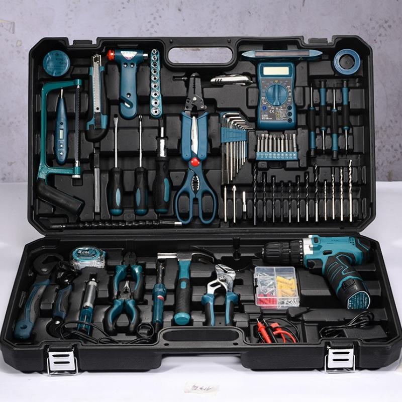 Perceuse électrique 19-160 pièces, ensembles d'outils électriques, réparation multifonctionnelle à domicile, tournevis combiné, pinces,