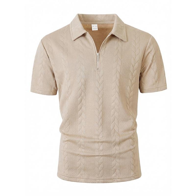 Men's Polo Shirt New Summer Short Sleeve Casual Solid Color Turn-down Collar Tee Loose Fit Tops