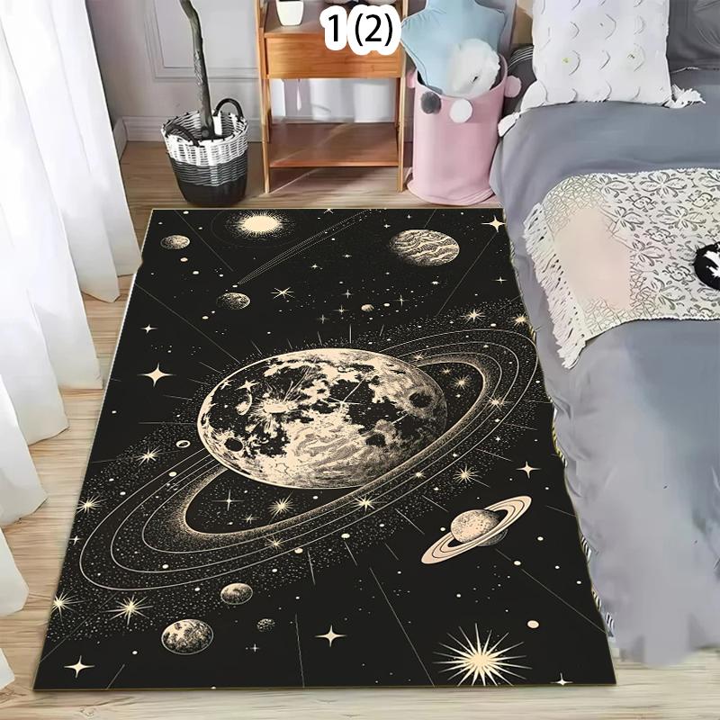 Vintage Space Planet Area Rug Carpet Altar for Living Room Gothic Decor Sofa Table Area Rug Bathroom Doormat Anti-slip Floor Mat