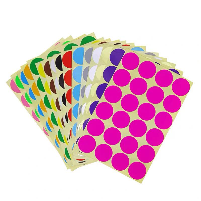 Colorful Round Self-Adhesive Label Stickers for Handwriting and Classification