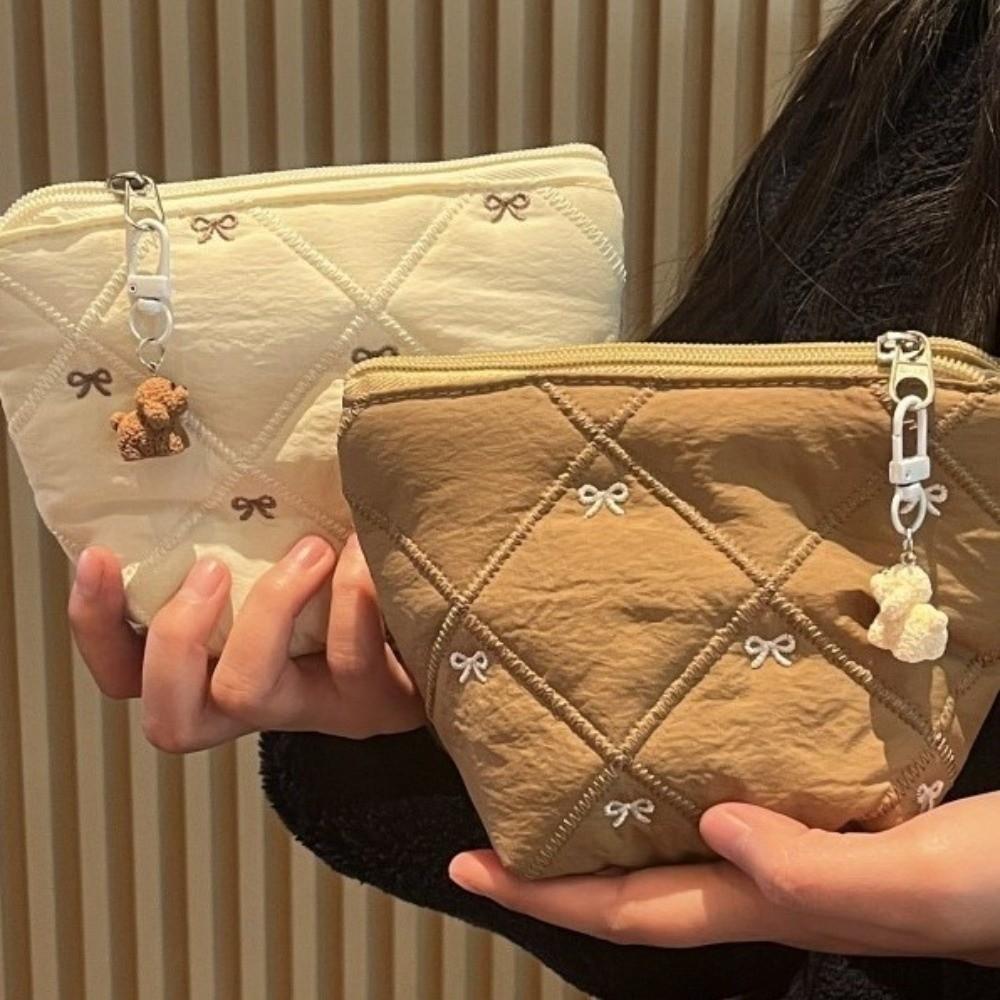 with Zipper Makeup Bag Cute Bow Jewelry Storage Bag Creative Cosmetic Bag  Daily Use