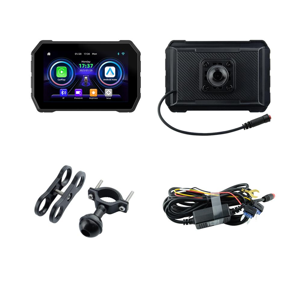 

MTC-02A 5inch Motorcycle GPS Navigation Waterproof Moto Carplay & Android Auto Digital LCD Display Screen Wireless CarPlay чорний