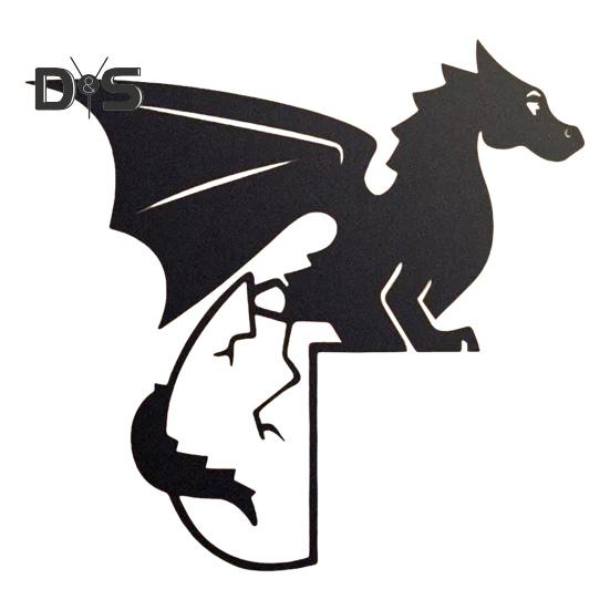 

Украшение на дверную раму в виде дракона, металлический силуэт дракона, украшение на дверь, настенный художественный уголок, знак для окна детской комнаты, спальни D