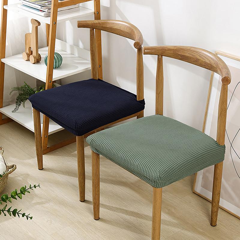 Stretch Chair Seat Covers Chairs Removable Washable Anti-Dust Upholstered Dining Room Seats Protector Cushion Slipcovers&