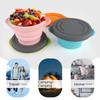 Outdoor Use Travel Silicone Foldable Bowl Travel Portable Retractable Instant Noodle Bowl Childrens Outdoor Use Picnic Lunch Box with Lid