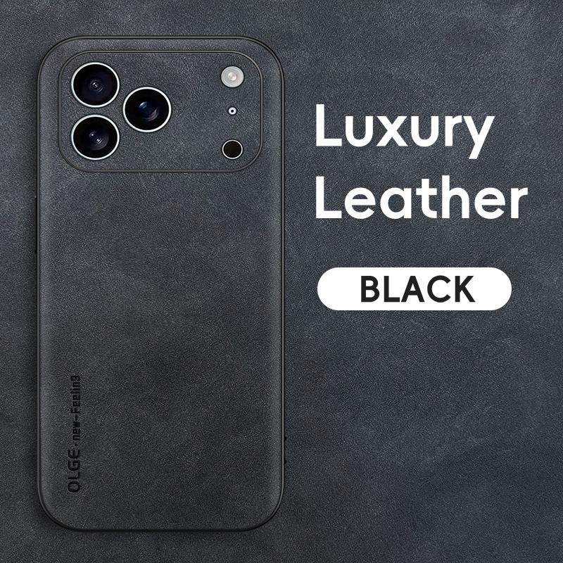 Retro Business PU Leather Slim Phone Case For IPhone 17 Pro Max Air 16 15 14 13 12 Plus Camera Full-pack Anti-Drop Protect Cover