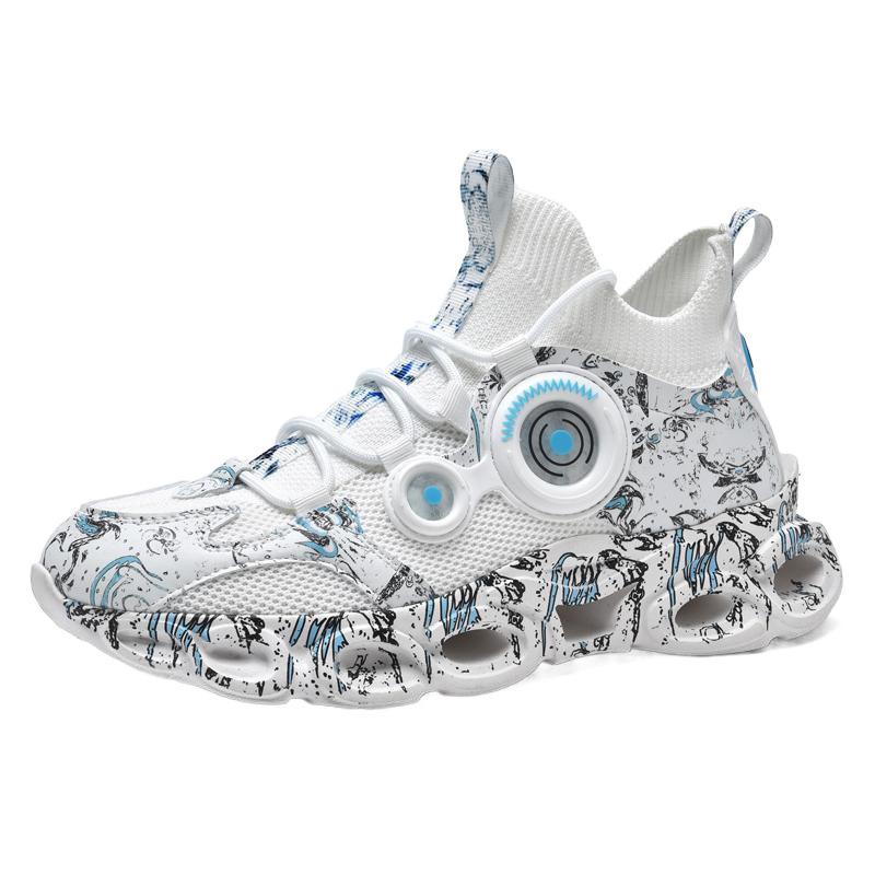 Graffiti camouflage fly-woven sports and leisure shoes, trendy shoes, running shoes, ultra-light, breathable and lightweight