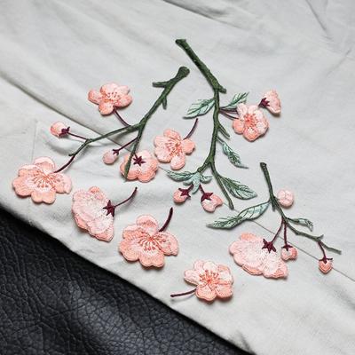 Handmade Begonia Flower Embroidery Patches Iron On Clothes Sticker Clothes Appliques  Sewing