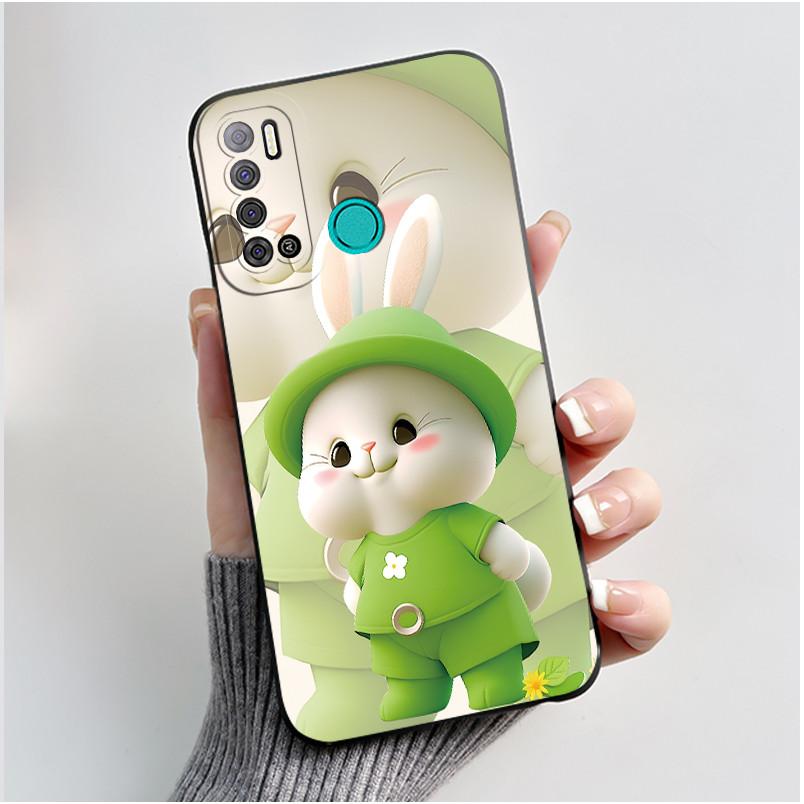 For Tecno Pouvoir 4 Pouvoir 4 Pro LC7 LC8 Case Luxury Cute Love Rabbit Funny Phone Casing Black Silicone Protective Back Cover