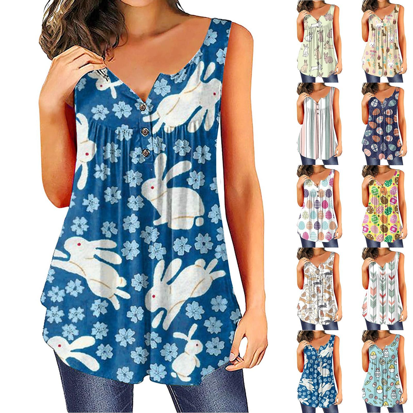 

Женский топ с пасхальным принтом, топ с лямкой на шее, стильная майка