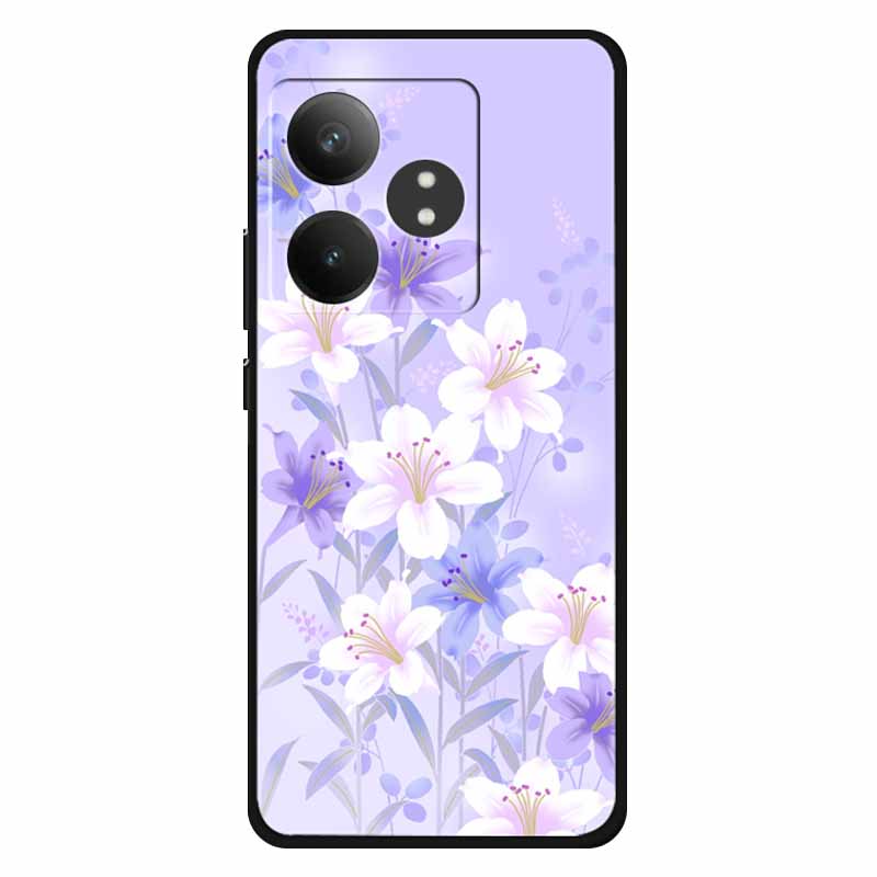 For Realme GT 6T Case Soft Feeling Silicone Luxury Phone Covers For Realme GT 6 GT6 Cases TPU Painted Marble Beautiful GT6t Wolf