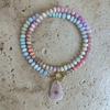 Natural Stone Pendant Colored Beaded Necklace Summer Beach Dopamine Necklace