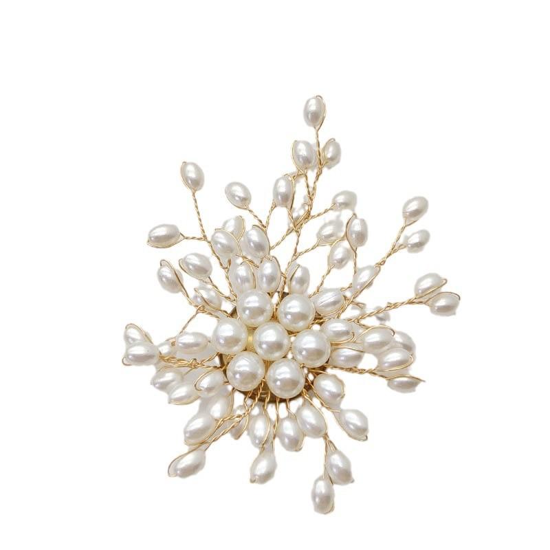 Elegant Pearl Flower Brooch Pin Badge For Women Girls Fashion Clothes Suit Accessories Jewelry Gifts