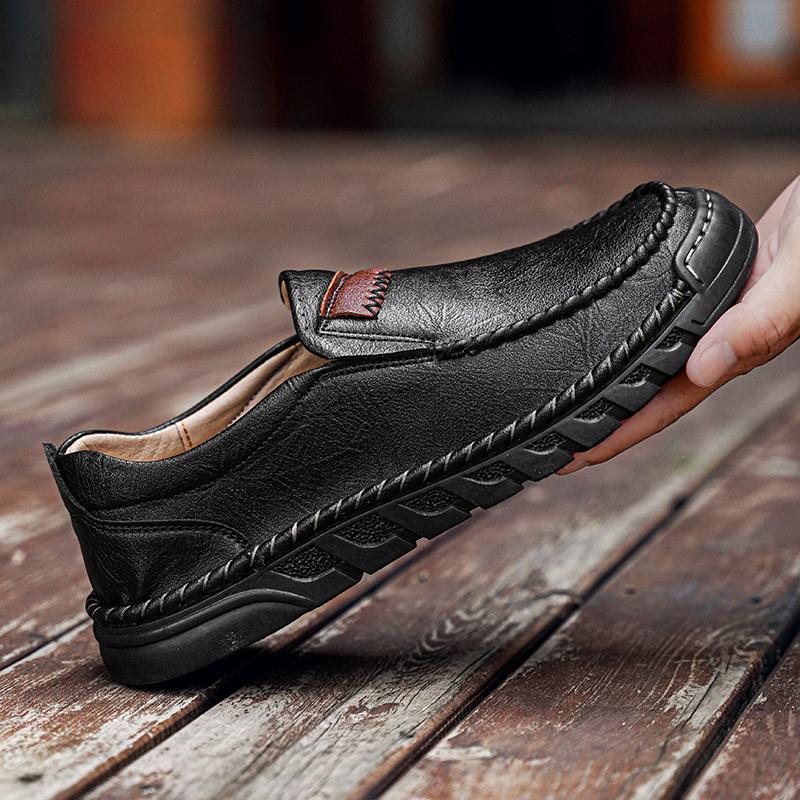 38-46 Men's Leather Casual Shoes Handmade Loafers Comfortable Men's Slip On Shoes Flat Moccasins Men's Sneakers