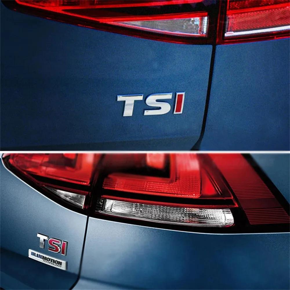 AGLNX1 3D Metal TSI Logo Car Rear Trunk Emblem Badge Decals Sticker For VW Volkswagen Tiguan Polo Golf 4 5 6 MK6 MK7 Jetta Passat B5 B6 QQ14