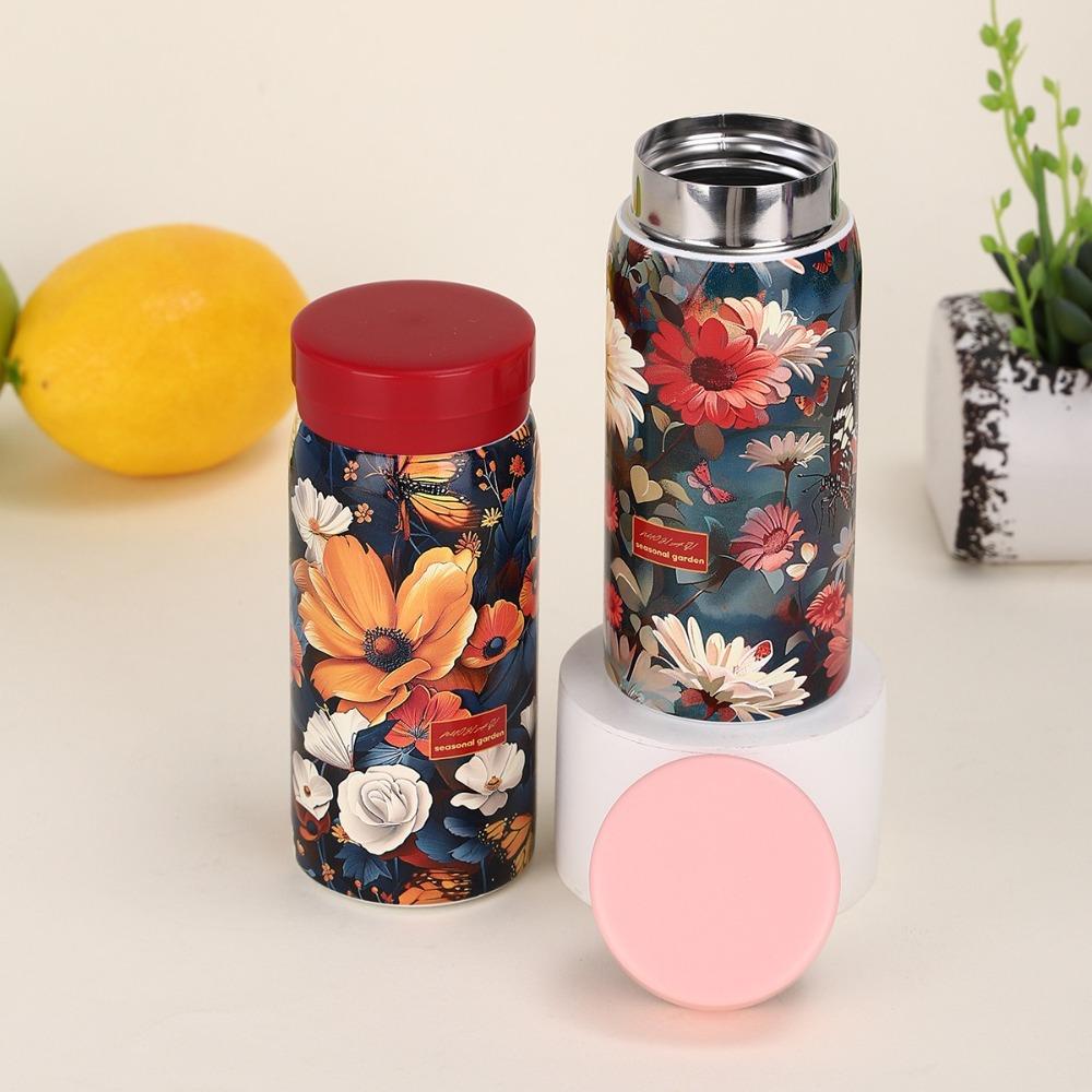 Portable 304 Stainless Steel Insulated Cup Double Wall 200ml Water Bottle Printed Leak Proof Vacuum Handy Cup Travel Thermoses