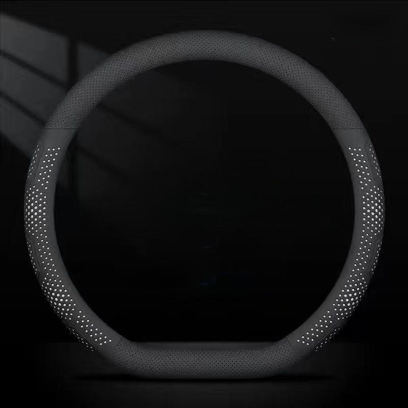 For 38cm Diameter O/D Type Universal Leather Car Steering Wheel Cover Steering Wheel Anti Slip Handle Cover Accessories
